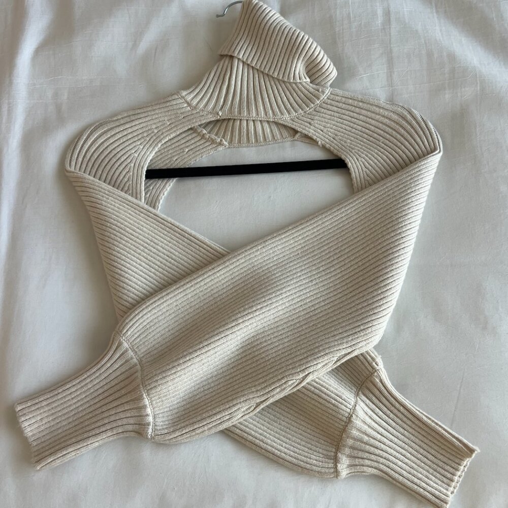 ZARA Ribbed Knit Sleeve Shrug / Bolero – Size M